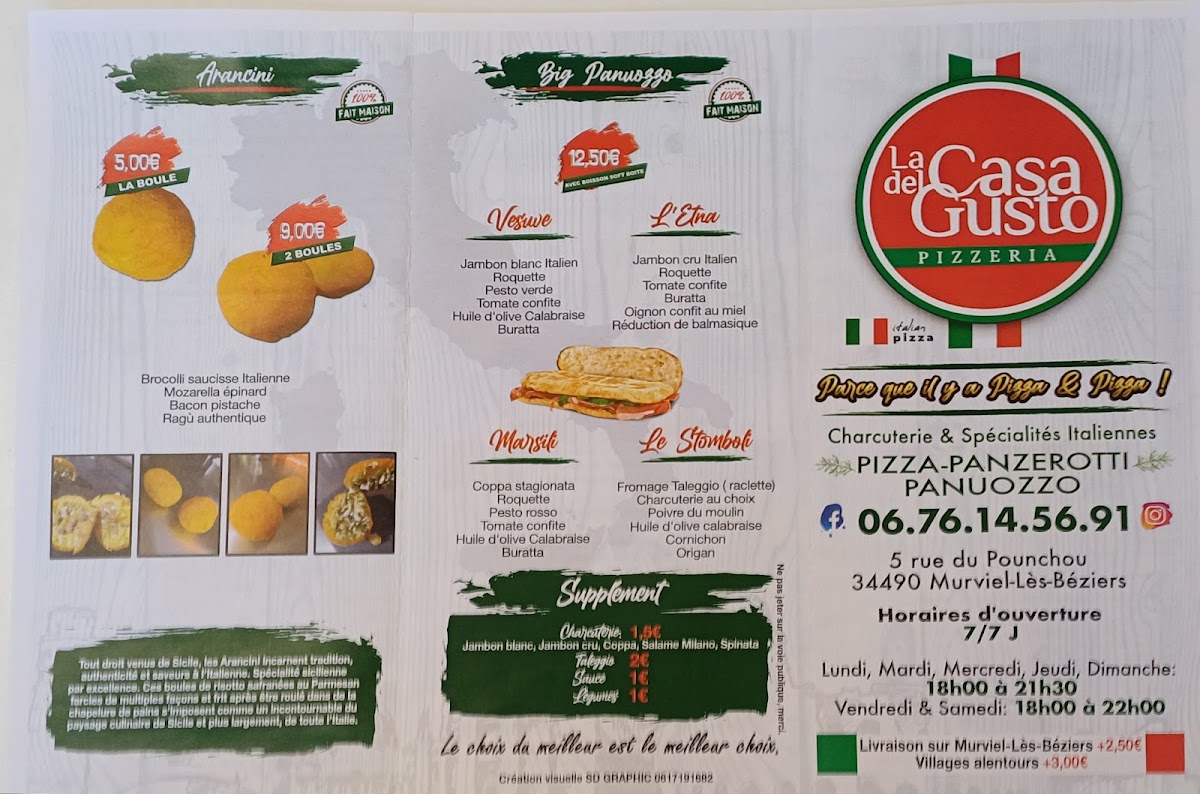 Menu La Casa Del Gusto Murviel-Lès-Béziers-2